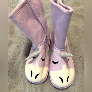 Purple unicorn ugg style fur boots size 3